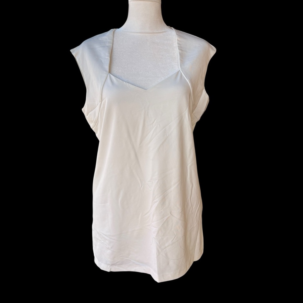 Rachel Cole White Sleeveless Blouse Size Large Women's